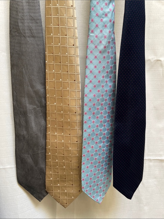 Brooks Brothers Other - Patterned Silk Tie Quartet (4 Ties) Blue, Tan, Gray, & Navy